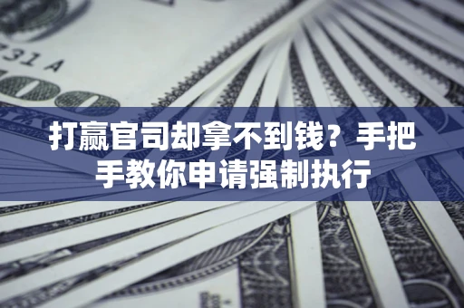 武汉打赢官司却拿不到钱？手把手教你申请强制执行