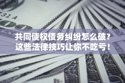 武汉共同债权债务纠纷怎么破？这些法律技巧让你不吃亏！