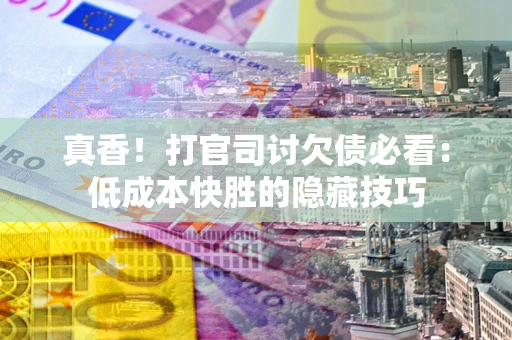 武汉真香！打官司讨欠债必看：低成本快胜的隐藏技巧