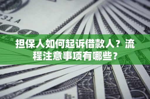 武汉担保人如何起诉借款人？流程注意事项有哪些？